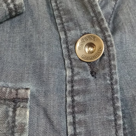 Sexy Banana Republic Denim Burnout Button Down - Picture 8 of 12